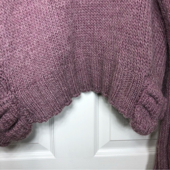 LINK DONNA Alpaca Wool Blend Made Italy Maroon Knit Cardigan M Check Measurement - Picture 9 of 16